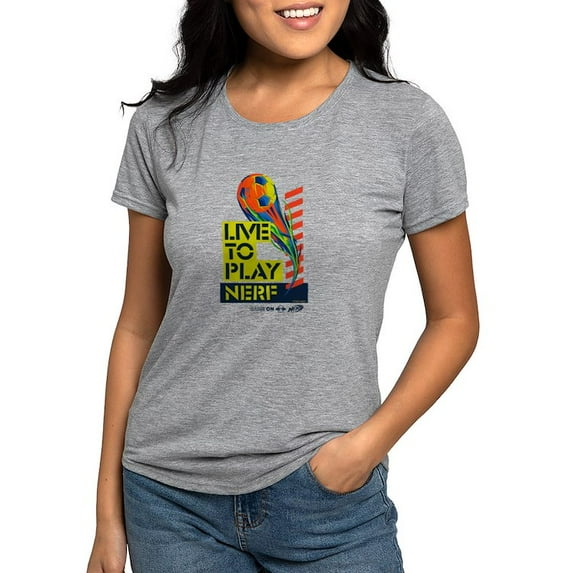 CafePress - Live To Play Nerf Soccer T Shirt - Womens Tri-blend T-Shirt
