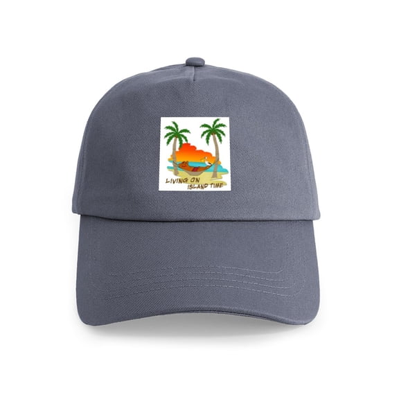 CafePress - Living On Island Time Leisure Cap - Adjustable 100% Brushed Unisex Casual Cotton Baseball Cap, Beige, 1