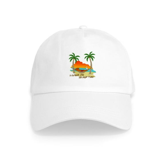 CafePress - Living On Island Time Leisure Cap - Adjustable 100% Brushed Unisex Casual Cotton Baseball Cap, Beige, 1