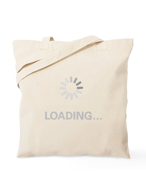 - Loading Circle Tote Bag - Unisex Canvas Tote Bag, Beige, 1-Piece