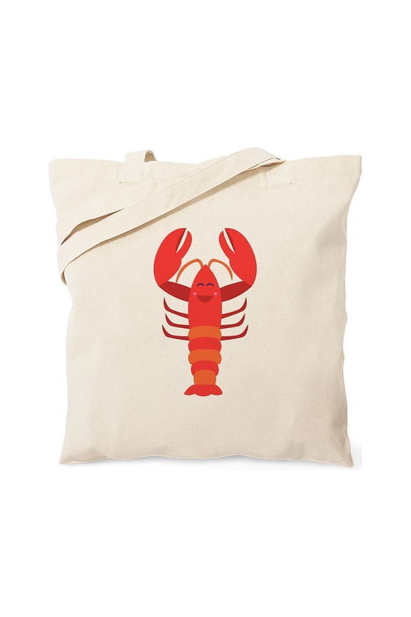 - Lobster Cute Ocean Creature Tote Bag - Unisex Canvas Tote Bag, Beige, 1-Piece