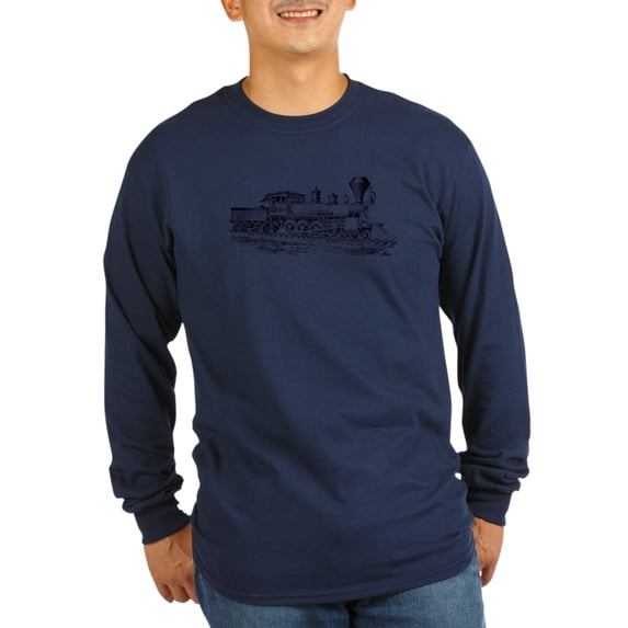 CafePress - Locomotive (Blue) Long Sleeve T-Shirt - Long Sleeve Dark T-Shirt