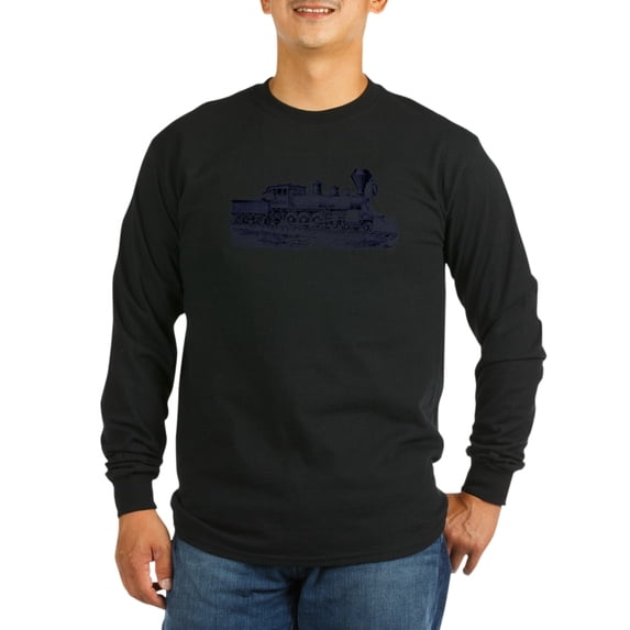 CafePress - Locomotive (Blue) Long Sleeve T-Shirt - Long Sleeve Dark T-Shirt