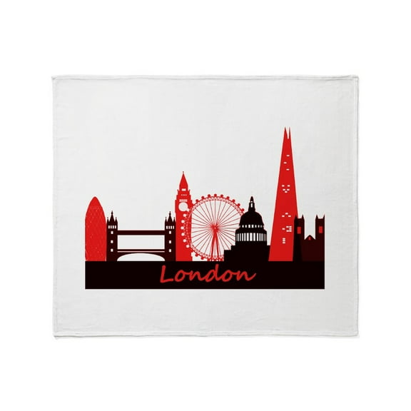 CafePress - London Landmarks Tee 3Cp Throw Blanket - Soft Fleece Throw Blanket, 50"x60" for All Ages