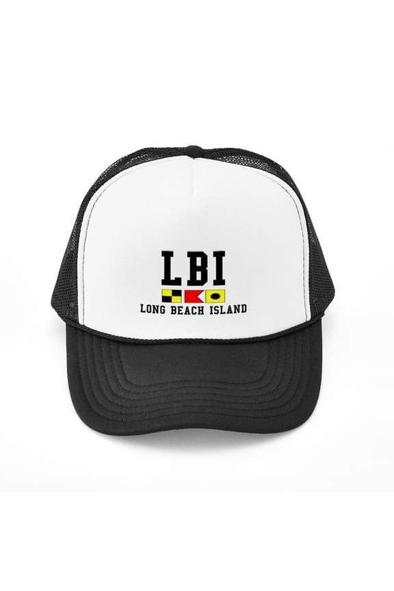 - Long Beach Island, NJ - Adjustable Unisex Printed Trucker Hat with Mesh Back