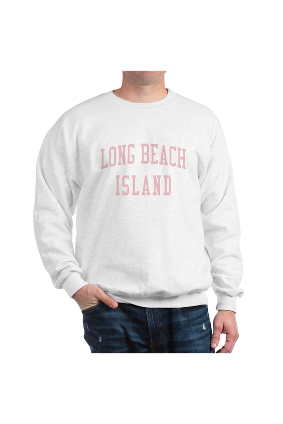 - Long Beach Island New Jersey NJ Pink Sweatshirt - Crew Neck Sweatshirt
