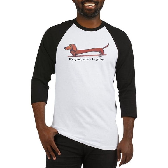 CafePress - Long Day Dachshund Baseball Jersey - Cotton Baseball Jersey, 3/4 Raglan Sleeve Shirt