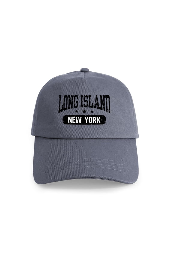 - Long Island New York Cap - Adjustable 100% Brushed Unisex Casual Cotton Baseball Cap, Beige, 1