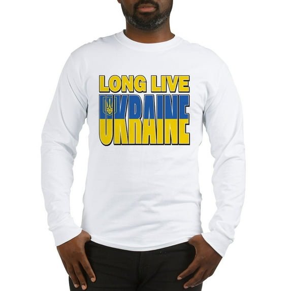 CafePress - Long Live Ukraine Men's Long Sleeve T Shirt - Unisex Cotton Long Sleeve T-Shirt