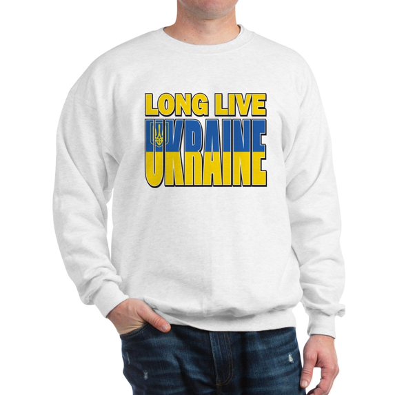 CafePress - Long Live Ukraine Sweatshirt - Crew Neck Sweatshirt