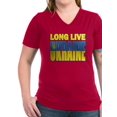 thumbnail image 1 of CafePress - Long Live Ukraine T Shirt - Women's V-Neck Dark T-Shirt, 1 of 1