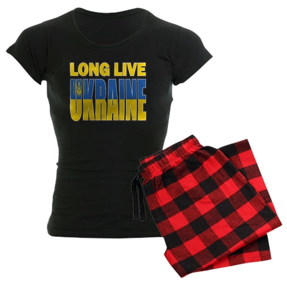 CafePress - Long Live Ukraine - Women's Short Sleeve Print T-Shirt and Pants Dark Cotton Pajama Set