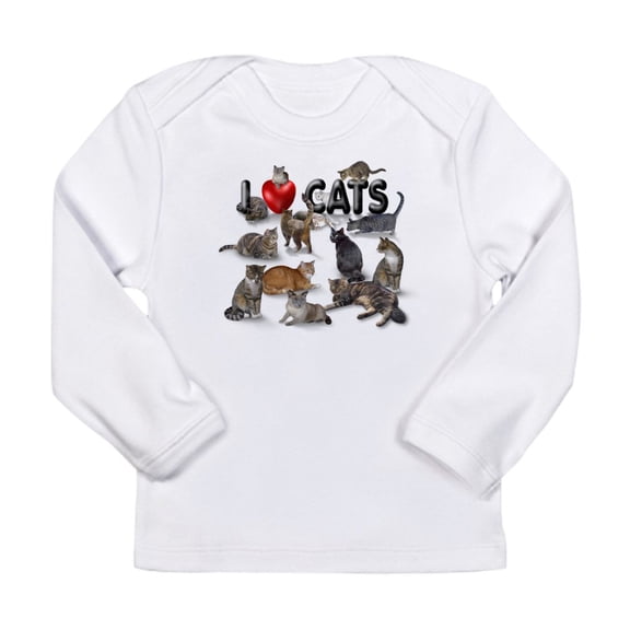 CafePress - Long Sleeve Infant T Shirt I Love Cats - Long Sleeve Infant T-Shirt