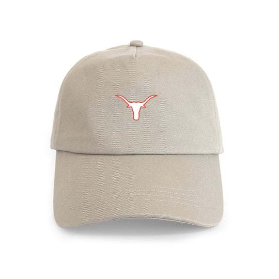 CafePress - Longhorn Applique - Adjustable 100% Brushed Unisex Casual Cotton Baseball Cap, Beige, 1