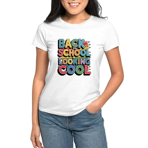 CafePress - Look Cool T Shirt Design For Trendy Students Women's Value T Shirt - Women's Classic T-Shirt