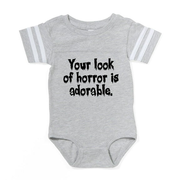 CafePress - Look Of Horror_Bl - Cute Infant Baby Football Bodysuit