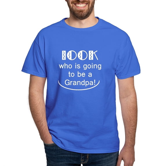 CafePress - Look Who Is Going To Be A Grandpa Dark T Shirt - Men's Classic Graphic Cotton T-Shirt