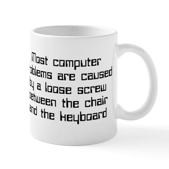 CafePress - Loose Screw Computer Mug - 11 oz Ceramic Mug - Novelty Coffee Tea Cup