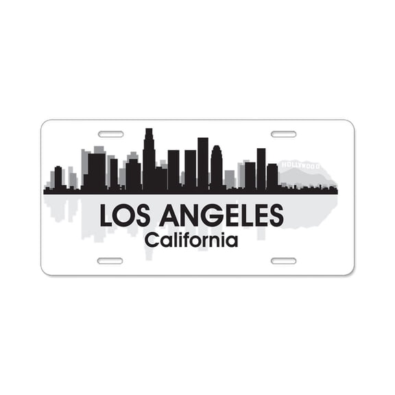 CafePress - Los Angeles Skyline - Aluminum License Plate, Front License Plate, Vanity Tag