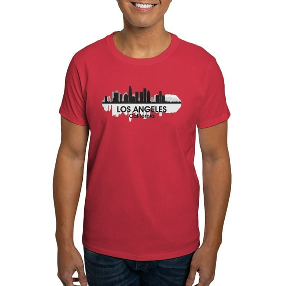 CafePress - Los Angeles Skyline Dark T Shirt - Men's Classic Graphic Cotton T-Shirt