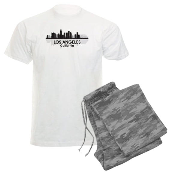 CafePress - Los Angeles Skyline Men's Light Pajamas - Men's Light Loose Fit Cotton Pajama Set