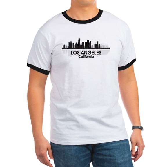 CafePress - Los Angeles Skyline Ringer T - 100% Cotton Ringed T-Shirt