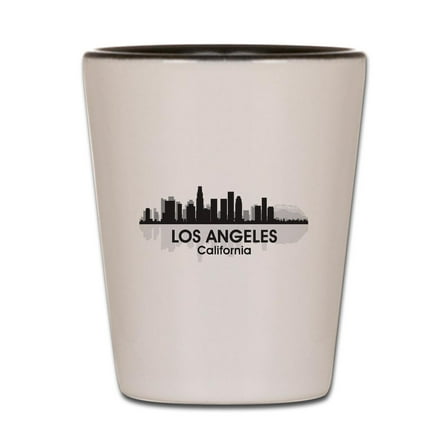 CafePress - Los Angeles Skyline - White/Black Shot Glass, Unique and Funny Shot Glass
