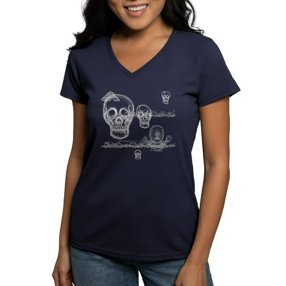 CafePress - Lost Skeleton Returns Again T Shirt - Women's V-Neck Dark T-Shirt