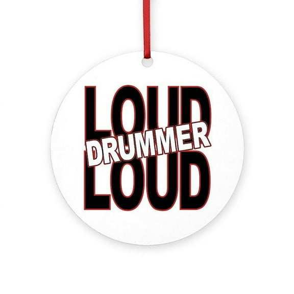 CafePress - Loud Drummer -  Round Wood Ornament 4"