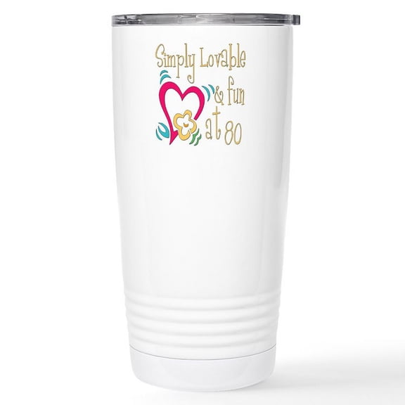 CafePress - Lovable 80Th Birt 16 Oz Stainless Steel Travel Mug - Insulated Stainless Steel Travel Tumbler 20 oz.