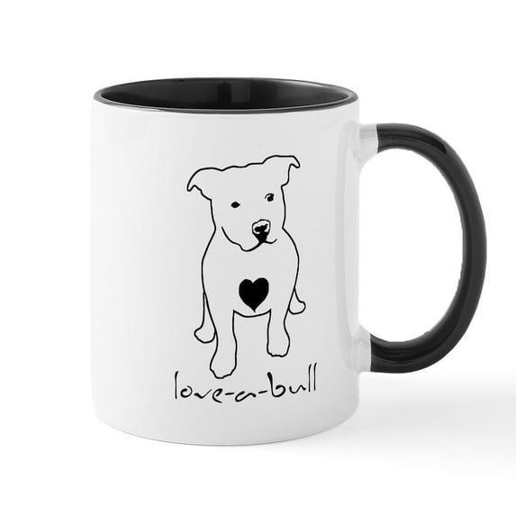 CafePress - Love A Bull Pit Bull Mug - 11 oz Ceramic Mug - Novelty Coffee Tea Cup