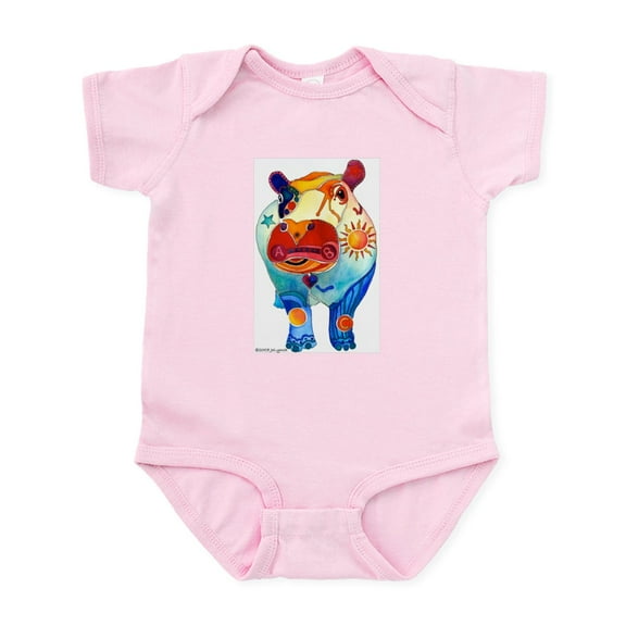 CafePress - Love A Hippo Infant Bodysuit - Baby Light Bodysuit, Size Newborn - 24 Months