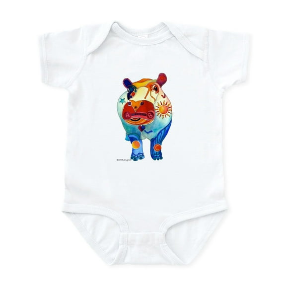 CafePress - Love A Hippo Infant Bodysuit - Baby Light Bodysuit, Size Newborn - 24 Months