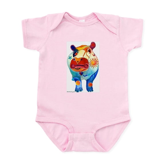 CafePress - Love A Hippo Infant Bodysuit - Baby Light Bodysuit, Size Newborn - 24 Months