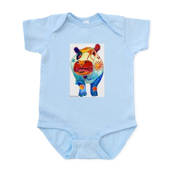 CafePress - Love A Hippo Infant Bodysuit - Baby Light Bodysuit, Size Newborn - 24 Months