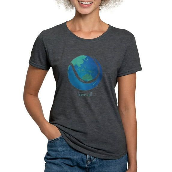 CafePress - Love All World Tennis T Shirt - Womens Tri-blend T-Shirt