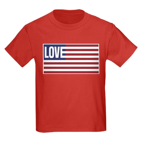CafePress - Love America Kids Dark T Shirt - Dark T-Shirt Kids XS-XL