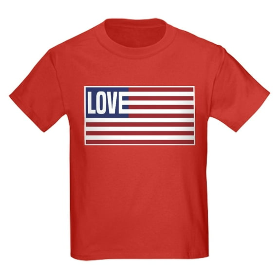 CafePress - Love America Kids Dark T Shirt - Dark T-Shirt Kids XS-XL