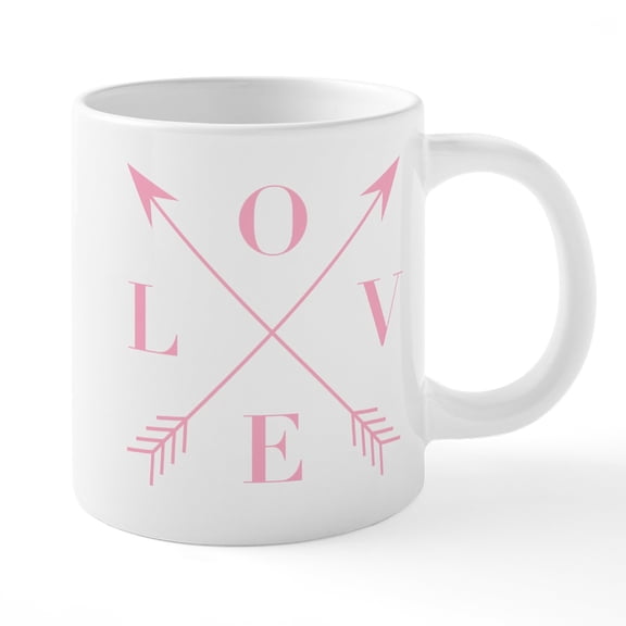 CafePress - Love Arrows - 20 Oz White Ceramic Mega Mug