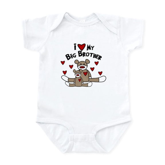 CafePress - Love BIG Brother SOCK Monkey Infant Bodysuit - Baby Light Bodysuit, Size Newborn - 24 Months