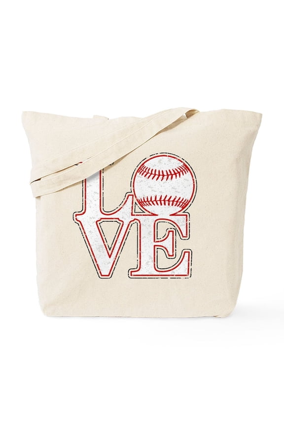- Love Baseball Classic Tote Bag - Unisex Canvas Tote Bag, Beige, 1-Piece