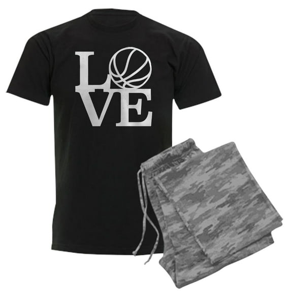 CafePress - Love Basketball Men's Dark Pajamas - Men's Dark Loose Fit Cotton Pajama Set