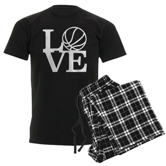 CafePress - Love Basketball Men's Dark Pajamas - Men's Dark Loose Fit Cotton Pajama Set
