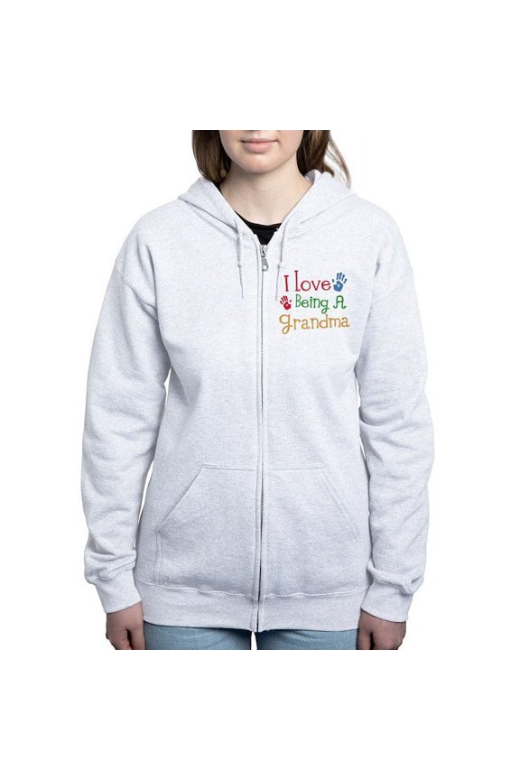 - Love Being A Grandma Handprint Multi Women's Zip U - Women's Zip Hoodie