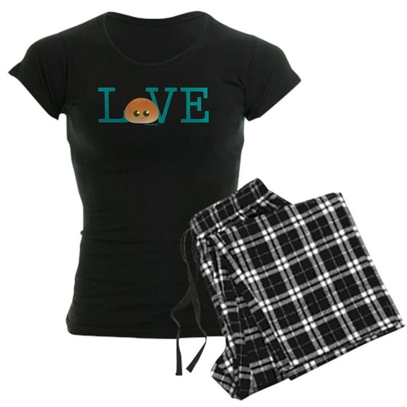 CafePress - Love Bun Women's Dark Pajamas - Women's Short Sleeve Print T-Shirt and Pants Dark Cotton Pajama Set