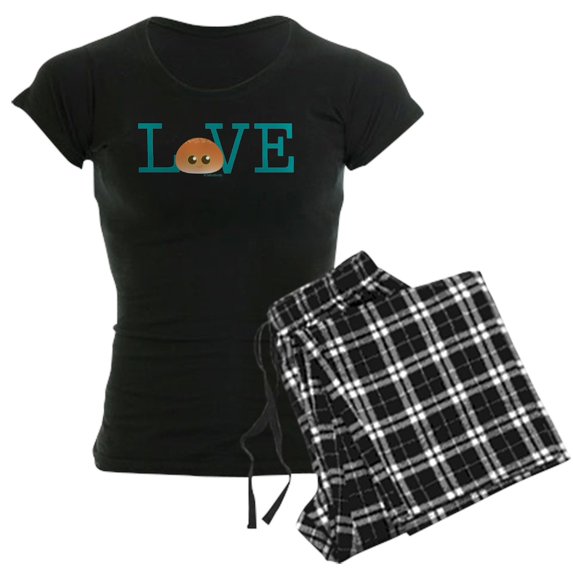 CafePress - Love Bun Women's Dark Pajamas - Women's Short Sleeve Print T-Shirt and Pants Dark Cotton Pajama Set
