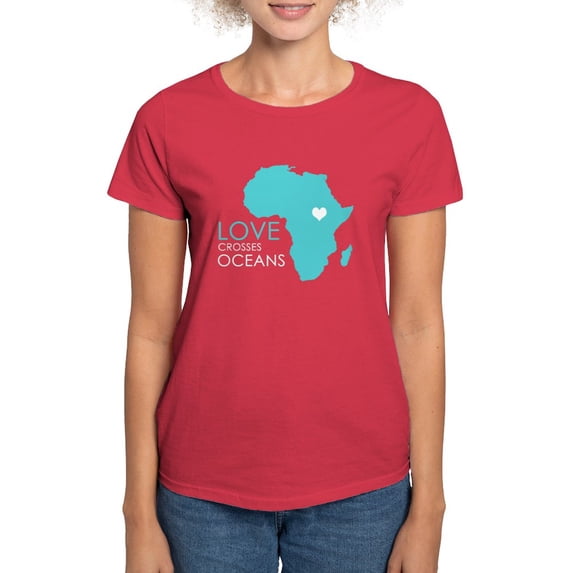 CafePress - Love Crosses Oceans T Shirt - Women's Traditional Fit Dark T-Shirt