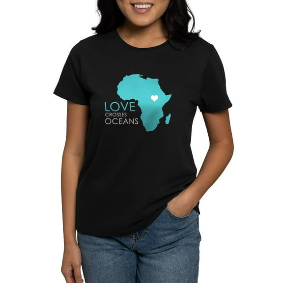 CafePress - Love Crosses Oceans T Shirt - Women's Traditional Fit Dark T-Shirt