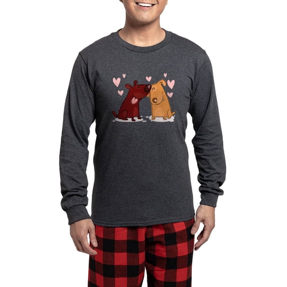 CafePress - Love Dogs - Men's Long Sleeve Charcoal Pajama Set