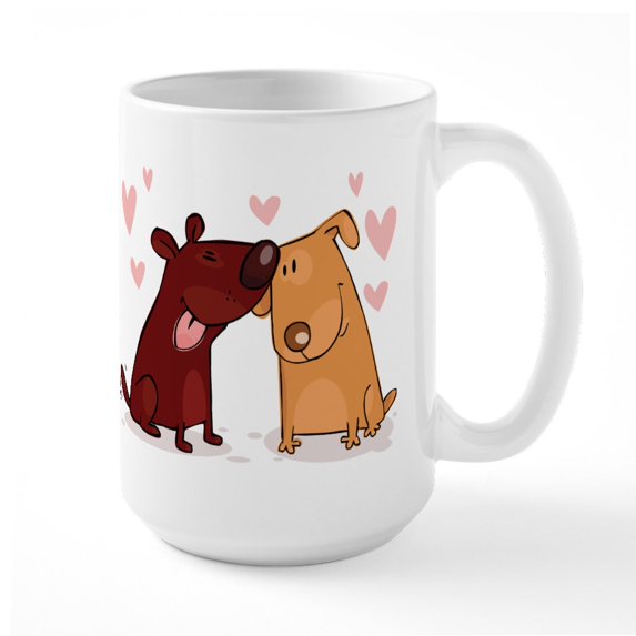 CafePress - Love Dogs Mug - 15 oz Ceramic Large White Novelty Mug